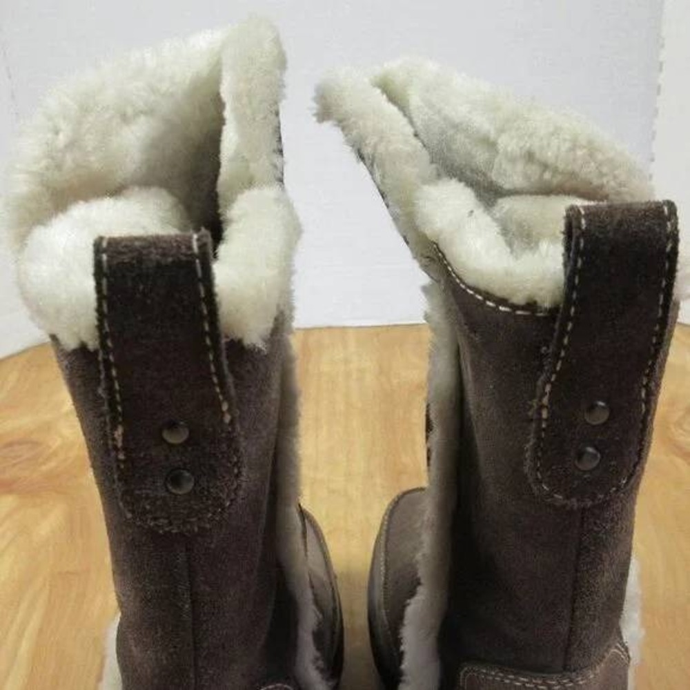 COLUMBIA Delancey Omni Shield Brown Suede Boots Womens 8.5 Omni-Grip Rubber Sole - Picture 5 of 14